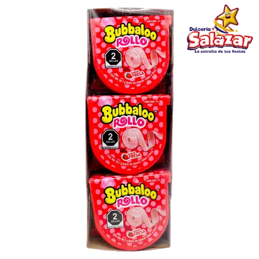 [ADA0006] CHICLE BUBBALOO ROLLO FRESA -D.340.2G- "C/18/6"