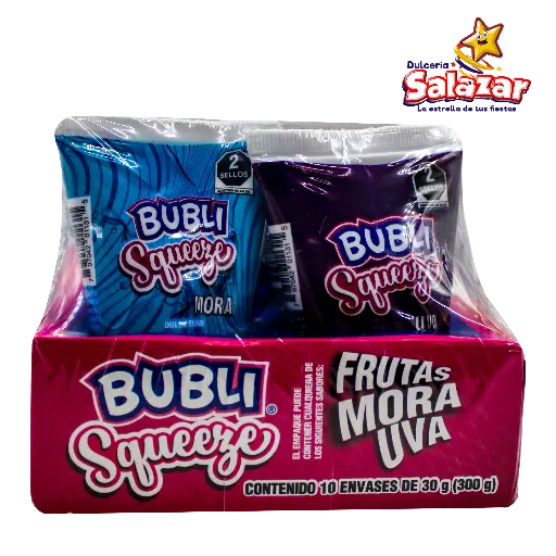 [GOM0003] CHICLE BUBLI SQUEEZE SABORES  -D.300G- "C/12/10

