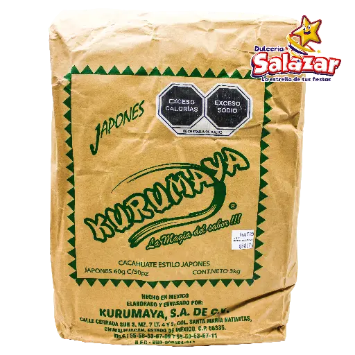 [KUR0004] CACAHUATE JAPONES 60G  KURUMAYA -B.3KG- "B/10/50"