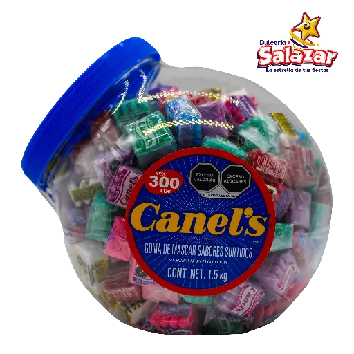 [CAN0003] CHICLE JARRA 4'P SURTIDO CANELS -V.1.5KG- "C/6/300"