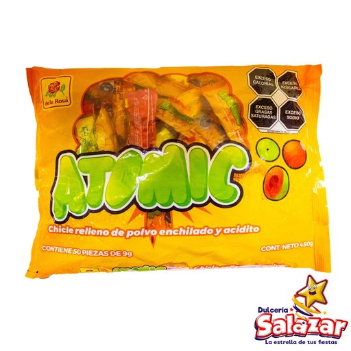 [ROS0204] CHICLE ATOMIC RELLENO ENCHILADO Y ACIDIT -B.450GR- "C/24/50"