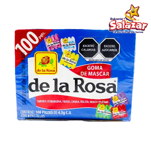 [ROS0158] CHICLE DE LA ROSA 4 P -D.450G- "C/24/100"