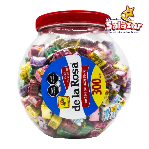 [ROS0387] CHICLE DE LA ROSA DE 4'P VITROLERO -V.300GR- "C/6/300"