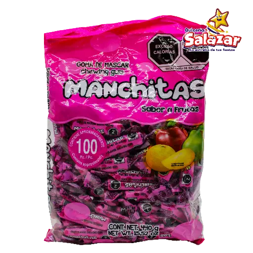 [TEC0024] CHICLE MANCHITAS FRUTAS -B.440G- "C/20/100"