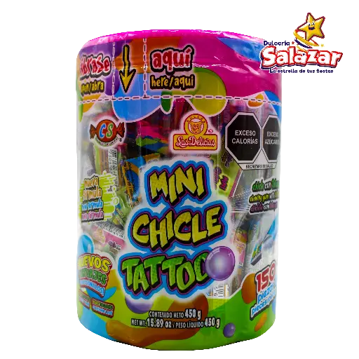 [DEL0267] CHICLE TATTOO MINI DELICIAS -V.450G- "C/24/150"