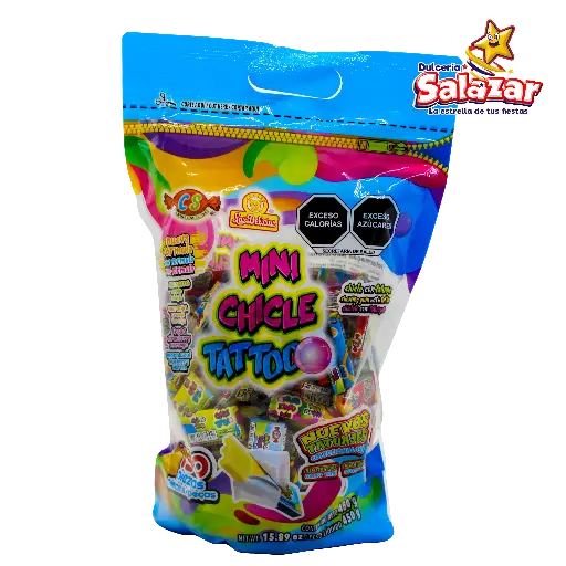 [DEL0411] CHICLE TATTOO MINI SABORES DELICIAS -B.450G- "C/24/150"