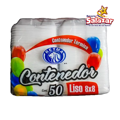 [REYM0106] CONTENEDOR TERMICO 8X8 LISO REYMA CN8X8L4P            -B.50PZA- "C/4/50"