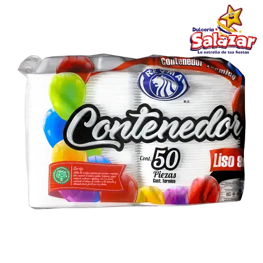 [REYM0001] CONTENEDOR TERMICO 9X9 LISO REYMA CN9X9L4P -B.50PZA- "C/4/50"