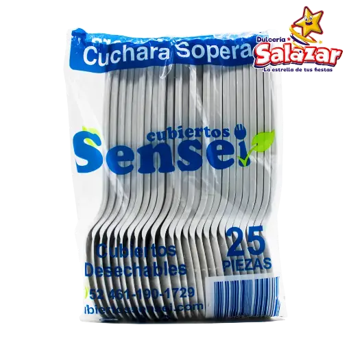[AYA0054] CUCHARA  SENSEI SOPERA GRANDE BLANCA -B.25PZA- "C/40/25"
