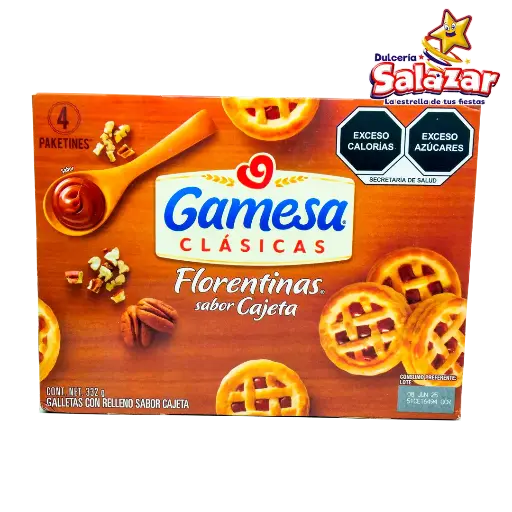[GAM0084] FLORENTINAS SABOR CAJETA GAMESA -D.332G- "C/12/4"