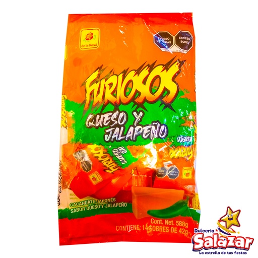 [ROS0554] CACAHUATE FURIOSOS QUESO Y JALAPEÑO -B.588GR- "C/16/14/42"