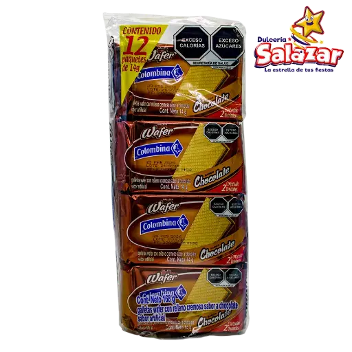 [COLO0009] GALLETA WAFER COLOMBINA CHOCOLATE -B.168G- "C/36/12"