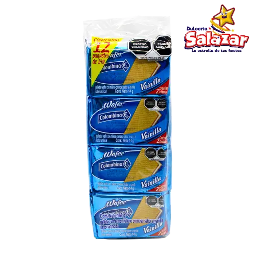 [COLO0010] GALLETA WAFER COLOMBINA VAINILLA -B.168G- "C/36/12"