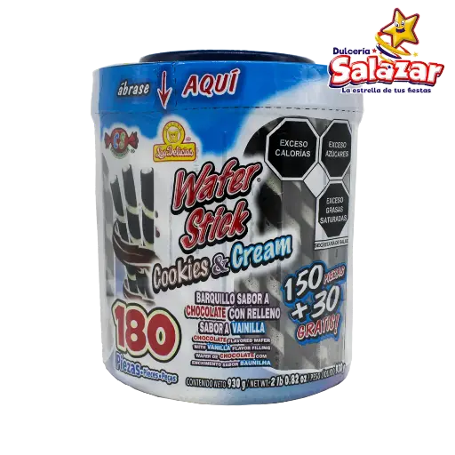 [DEL0439] GALLETA WAFER STICK COOKIES & CREAM DELI -V.930G- "C/6/180"