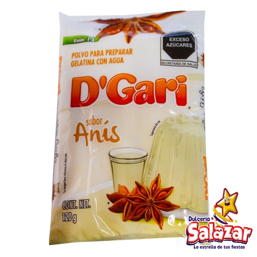 [DGA0020] GELATINA D'GARI ANIS AGUA -B.120G- "C/50/1"