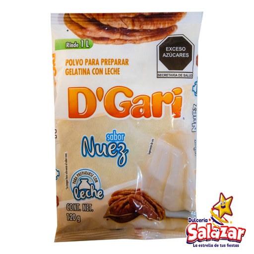 [DGA0009] GELATINA D'GARI NUEZ LECHE -B.120G- "C/50/1"