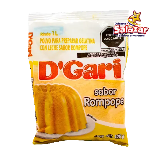 [DGA0005] GELATINA D'GARI ROMPOPE LECHE -B.120G- "C/50/1"