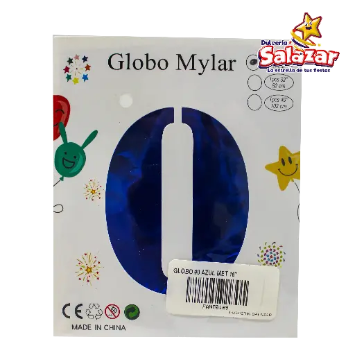 [FANT0169] GLOBO #0 METALICO AZUL 16" FANTASIA 2000 -B.1PZA-  "C/1/1"