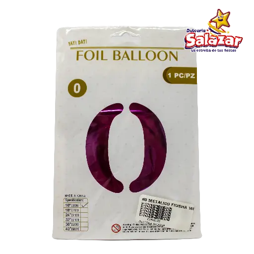 [FANT0190] GLOBO #0 METALICO FIUSHA 16" FANTASIA 20 -B.1PZA-  "C/1/1"
