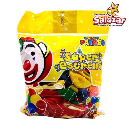 [SEL0654] GLOBO #12 S. ESTRELLA COLORES SURTIDOS P -B.100P- "C/10/100"