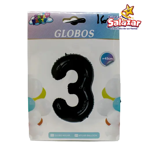 [FANT0181] GLOBO #3 METALICO NEGRO 16" FANTASIA 200 -B.1PZA-  "C/1/1"