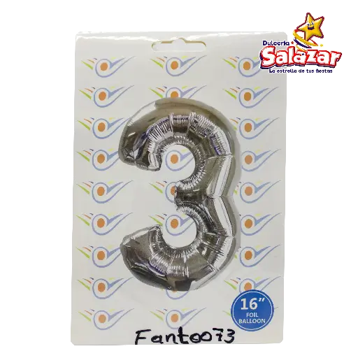 [FANT0073] GLOBO #3 METALICO PLATA 16 FANTASIA 200 -B.1PZA- "C/1/1"