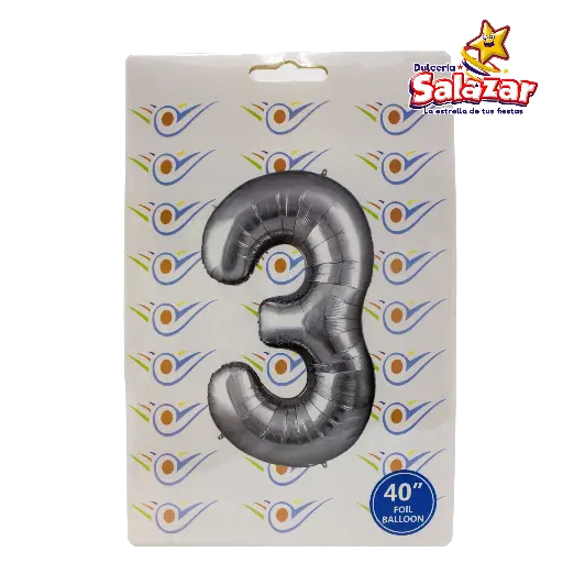 [FANT0050] GLOBO #3 METALICO PLATA 40 FANTASIA 200 -B.1PZA- "C/1/1"