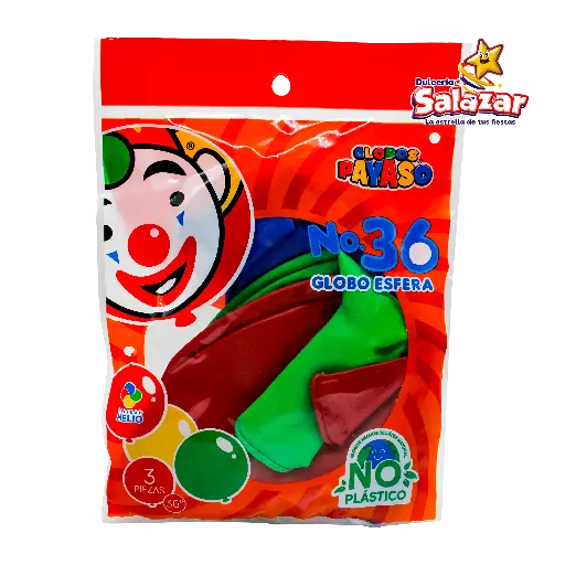 [SEL0704] GLOBO #36 COLORES MIX -B.3PZA.-"C/1/3"