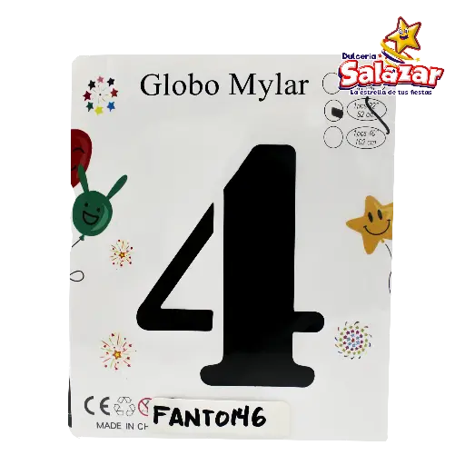 [FANT0146] GLOBO #4 METALICO NEGRO 32 FANTASIA 200 -B.1PZA-"C/1/1"