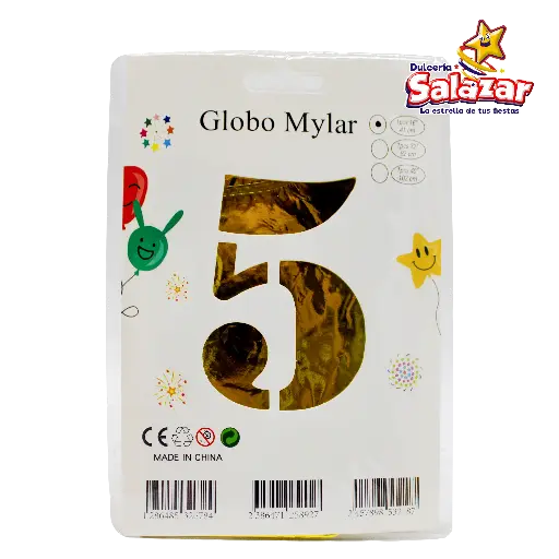 [FANT0084] GLOBO #5 METALICO DORADO 16 FANTASIA 20 -B.1PZA-"C/1/1"