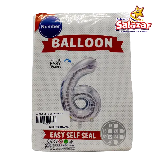 [FANT0095] GLOBO #6 METALICO PLATA 32 FANTASIA 200 -B.1PZA-"C/1/1"