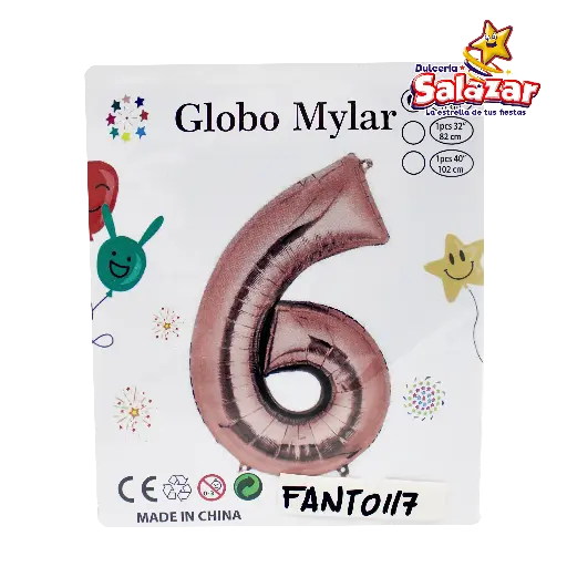 [FANT0117] GLOBO #6 METALICO ROSA 16  FANTASIA 200 -B.1PZA-"C/1/1"