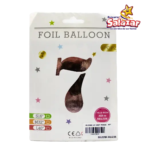 [FANT0063] GLOBO #7 METALICO ROSA 40 FANTASIA 2000 -B.1PZA- "C/1/1"