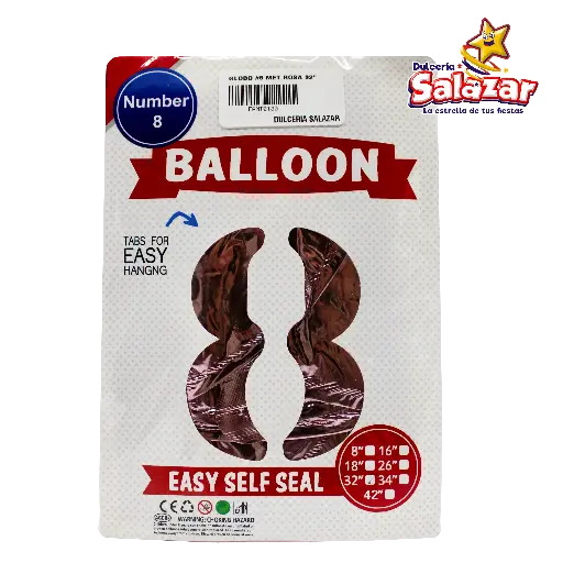 [FANT0130] GLOBO #8 METALICO ROSA 32 FANTASIA 2000 -B.1PZA-"C/1/1"
