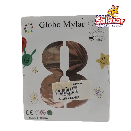 [FANT0066] GLOBO #8 METALICO ROSA 40 FANTASIA 2000 -B.1PZA- "C/1/1"