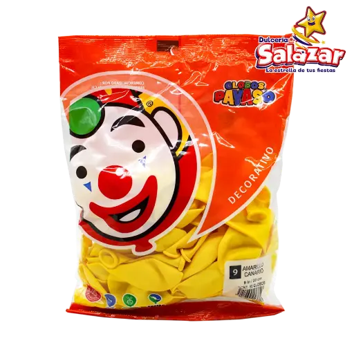 [SEL0670] GLOBO #9  DEC. AMARILLO CANARIO PAYASO . -B.50P- "C/100/50"