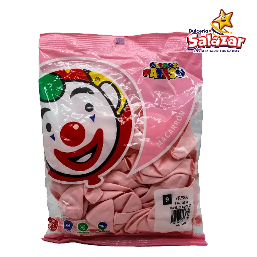 [SEL0639] GLOBO #9 MACARRON FRESA PAYASO -B.50P- "C/100/50"