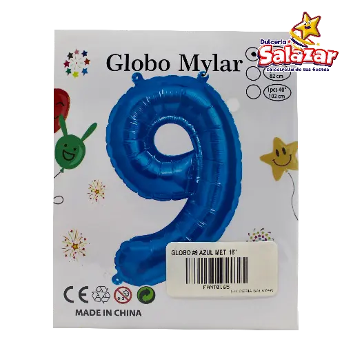 [FANT0165] GLOBO #9 METALICO AZUL 16 FANTASIA 2000 -B.1PZA-"C/1/1"