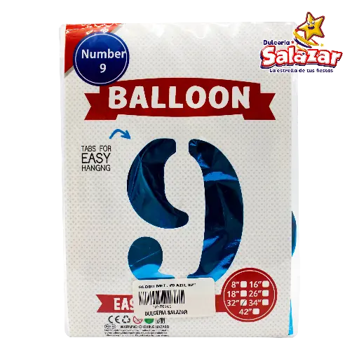 [FANT0161] GLOBO #9 METALICO AZUL 32 FANTASIA 2000 -B.1PZA-"C/1/1"