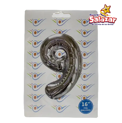 [FANT0162] GLOBO #9 METALICO PLATA 16 FANTASIA 200 -B.1PZA-"C/1/1"