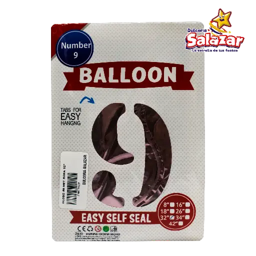 [FANT0129] GLOBO #9 METALICO ROSA 32 FANTASIA 2000 -B.1PZA-"C/1/1"