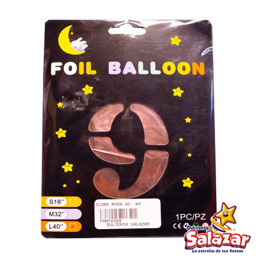 [FANT0069] GLOBO #9 METALICO ROSA 40 FANTASIA 2000 -B.1PZA- "C/1/1"