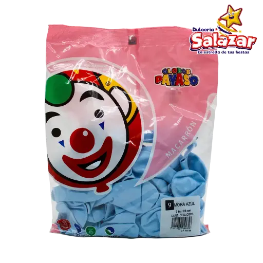 [SEL0641] GLOBO #9 MORA AZUL MACARRON PAYASO -B.50P- "C/100/50"