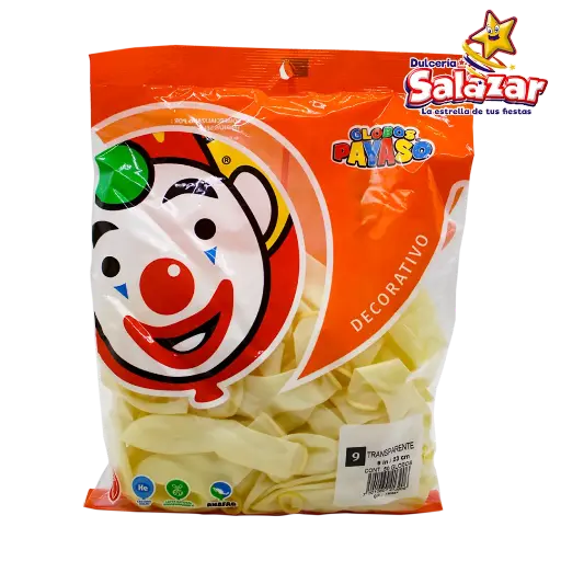 [SEL0699] GLOBO #9 REDONDO TRANSPARENTE -B.50PZA-"C/100/50"