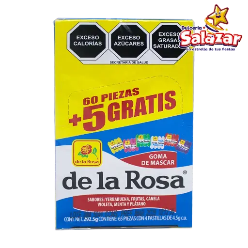 [ROS0476] GOMA DE MASCAR 4  PASTILLAS 60+ 5P  DLR -D.292.5G- "C/24/60+5"