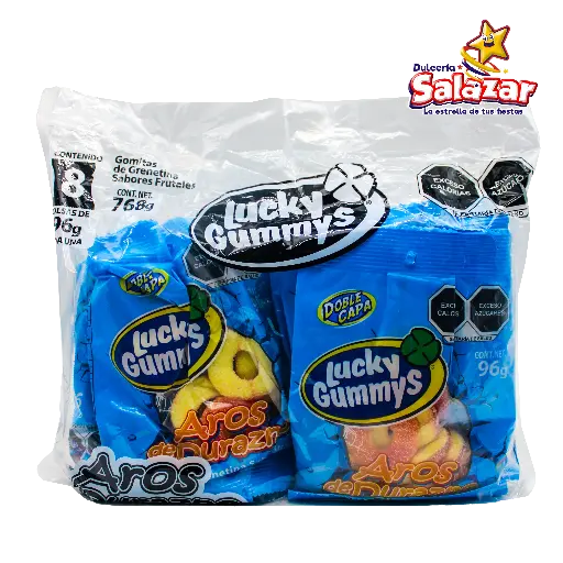 [CHE0029] GOMA LUCKY AROS DE DURAZNO 96G -B.768G.- "C/12/8"