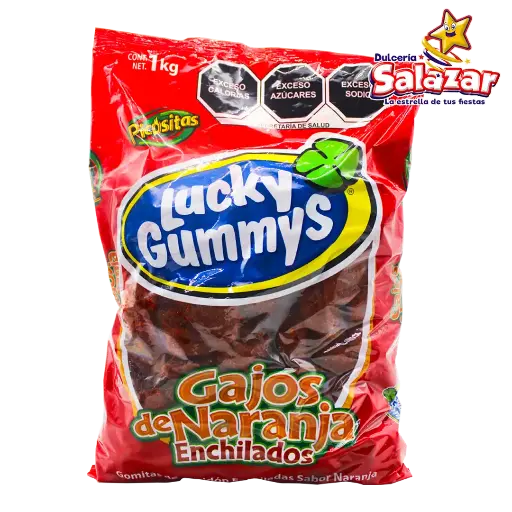[CHE0010] GOMA LUCKY GAJOS DE NARANJA ENCHILADOS  -B.1KG- "C/8/1"