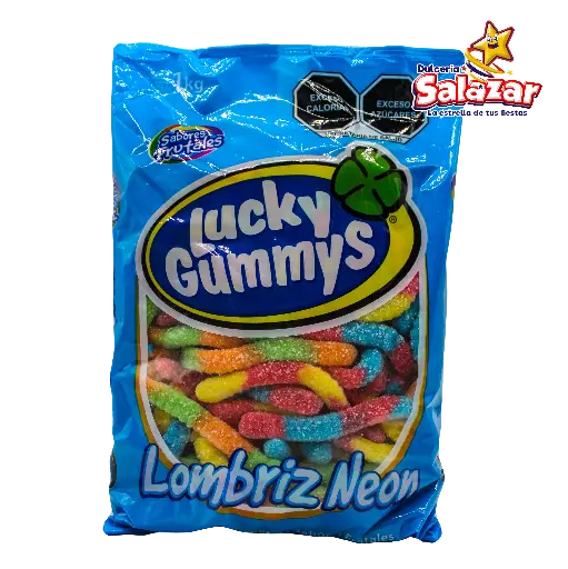 [CHE0005] GOMA LUCKY LOMBRIZ NEON -B.1KG- "C/8/1"