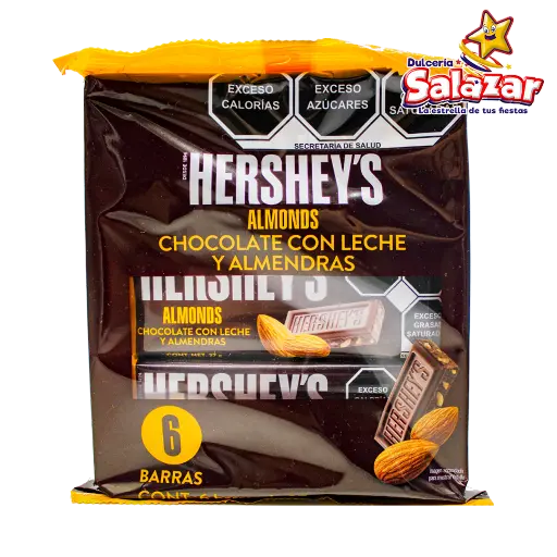 [HER0230] HERSHEY CON ALMENDRA SIXPACK -B.162G-  "C/14/6"