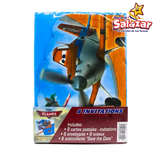 [AMS0534] INVITACION C/SOBRE AMSCAN AVIONES "C/6/8"